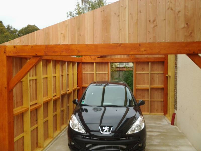 Auvent Avec Ossature Bois Et Bardage Auvent Avec Ossature Bois Et Bardage